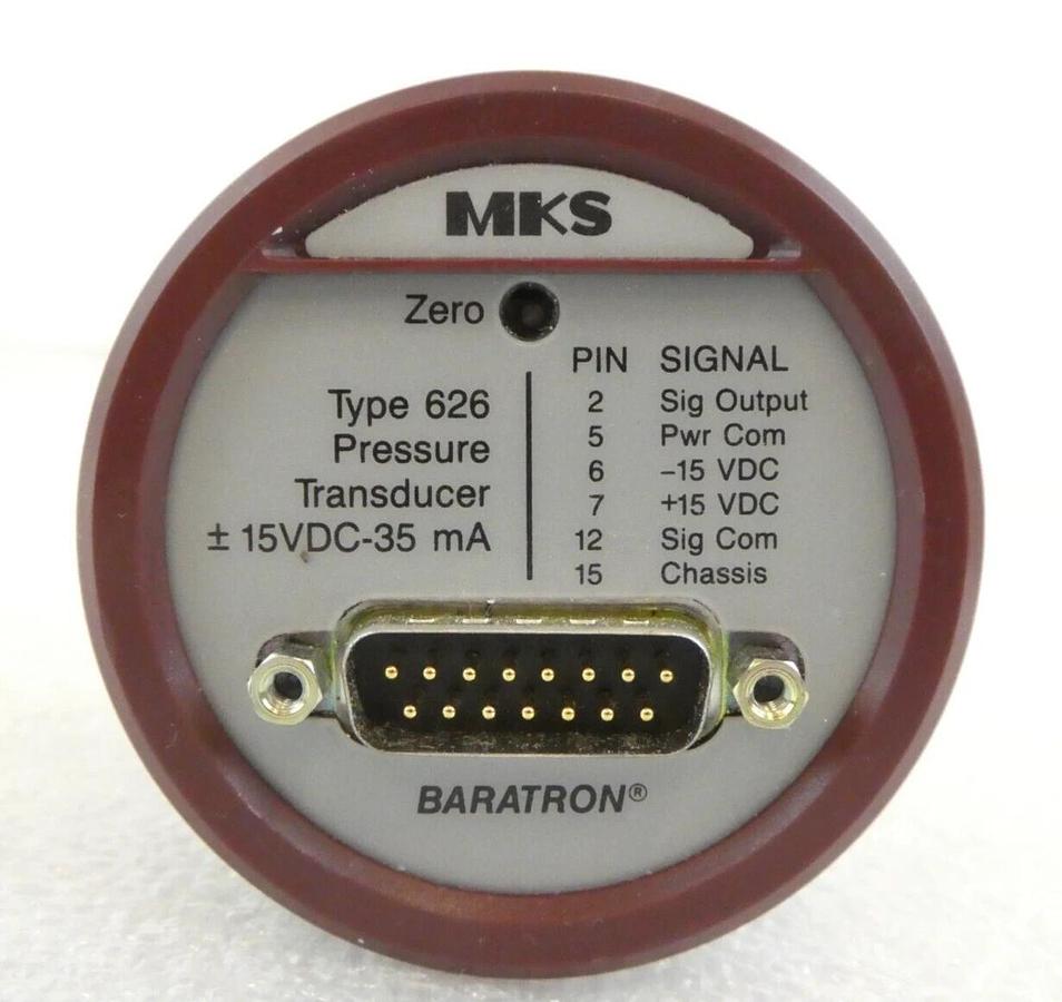 Used MKS Instruments 626A-12319 Baratron Pressure Transducer Type 626 Tested Working