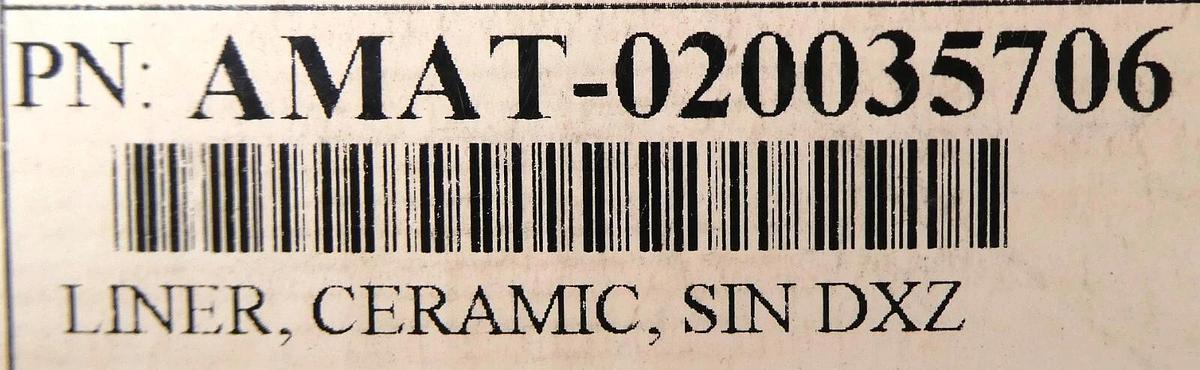 AMAT Applied Materials 0200-35706 Ceramic SIN DxZ Liner New Surplus