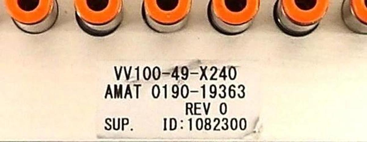 Used SMC VV100-49-X240 24-Port Pneumatic Manifold AMAT 0190-19363 Working Surplus
