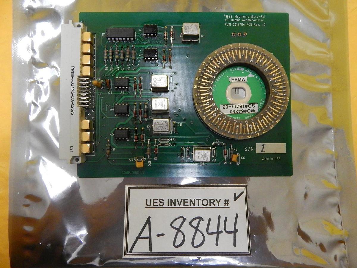 Used Medtronic Micro-Rel 3312784 VTI Hamlin Accelerometer PCB Card 100897-1 Used