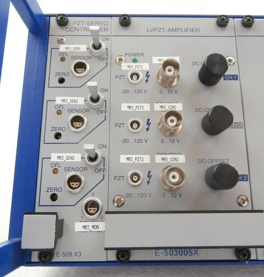 Used PI Physik Instrumente E-501.00X 2-Channel Modular Piezo Controller Rack Working