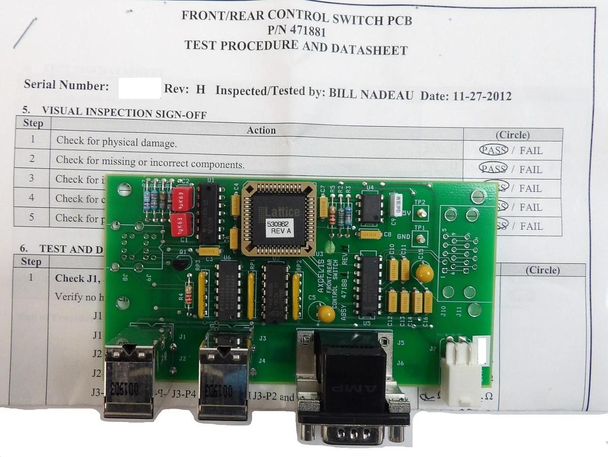 Used Axcelis Technologies 471881 Front/Rear Control Switch Board PCB New Surplus