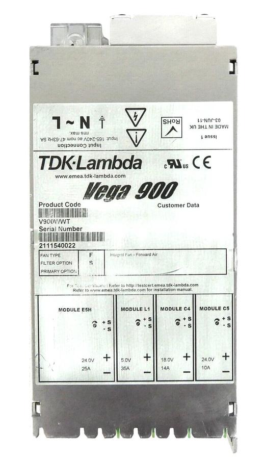 Used TDK-Lambda V900WWT Spectrometer Power Supply Vega 900 AB Sciex Working Surplus