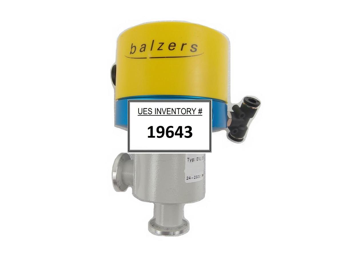 Used Balzers BPV51025 Right Angle Vacuum Isolation Valve EVL 016 P Working Surplus
