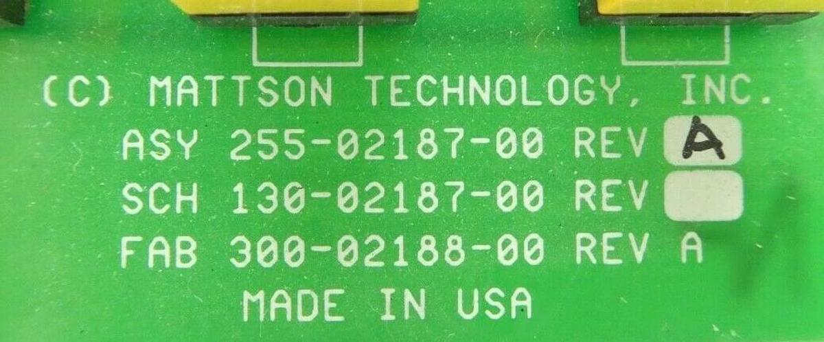 Mattson Technology 255-02187-00 Pump Interface PCB Ebara A30W Rev. A New Surplus