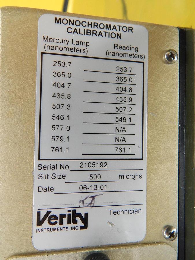 Used Verity Instruments 1000805 Monochromator Detector EP200Mmd 572961 Working