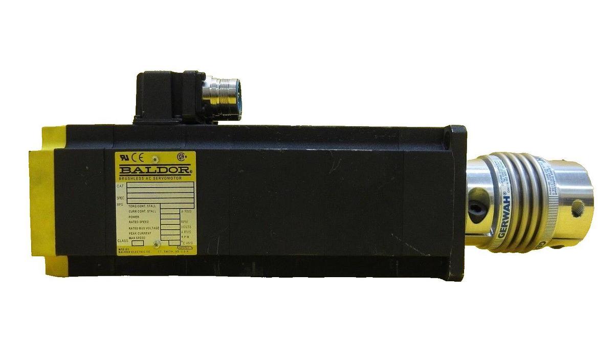 Used Baldor BSM80A-375BA Brushless AC Servo Motor with Gearhead AKN 60 Working