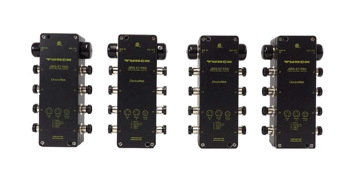 Used Turck JBBS-57-E801 8-Channel Junction Box Reseller Lot of 4 New Surplus
