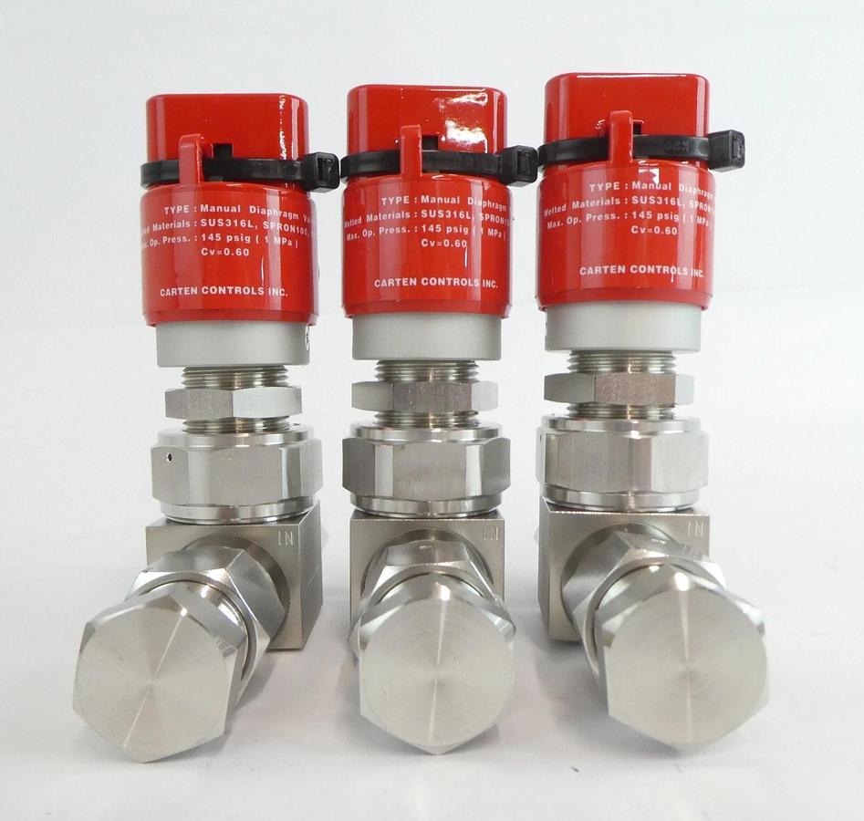 Used Fujikin 316L Manual Diaphragm Valve Reseller Lot of 9 Working Surplus