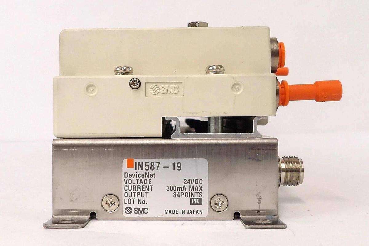 Used SMC IN587-19 42-Port Pneumatic Manifold Assembly Working Surplus