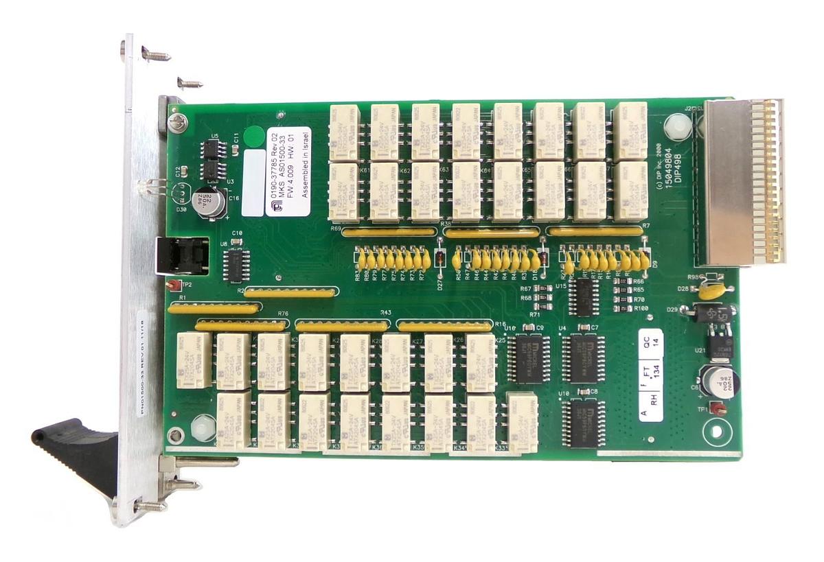 Used MKS Instruments AS01500-33 Etch Axiom Interlock Module PCB Card 0190-37785