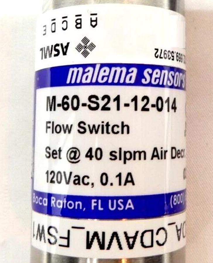 Used Malema Sensors M-60-S21-12-014 Flow Switch ASML 4022.668.83251 Lot of 11 Working