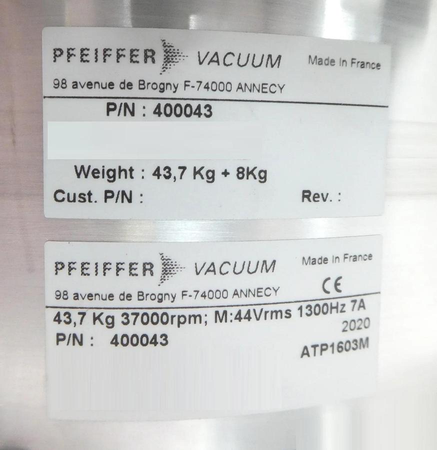 Used ATP1603M Pfeiffer Vacuum 400043 Turbomolecular Pump Turbo Tested Working Surplus