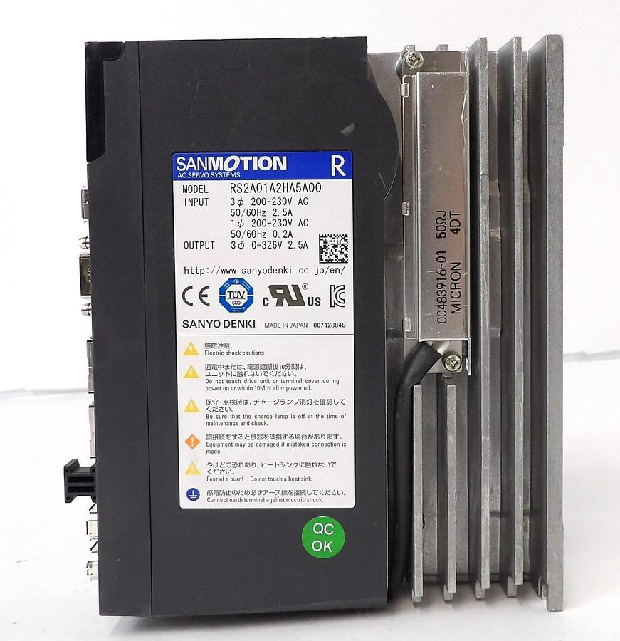 Used Sanyo Denki RS2A01A2HA5A00 AC Servo Drive SANMOTION R AMAT 0195-14084 Working