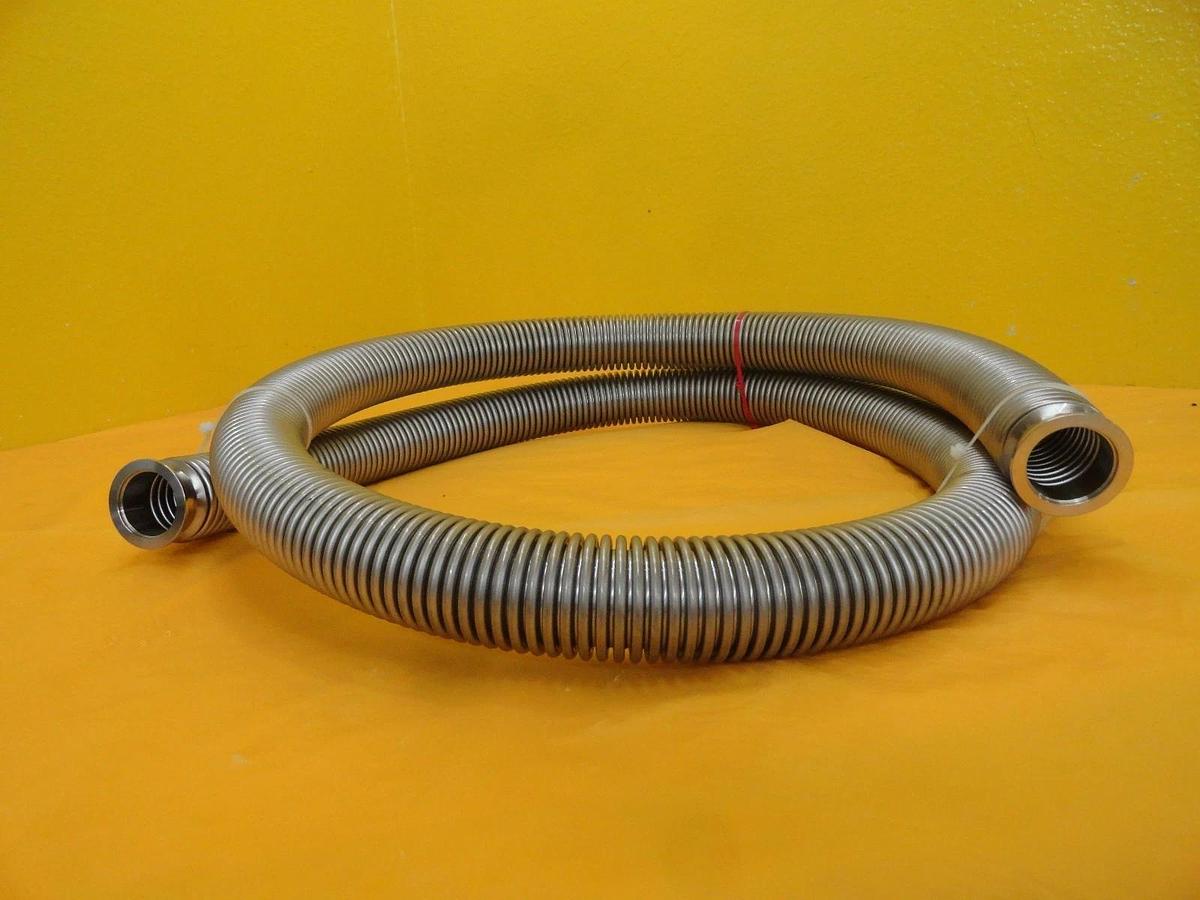 Used MKS Instruments Flexible Bellows Vacuum Hose NW40 8.5 Foot 2590mm Stainless Used