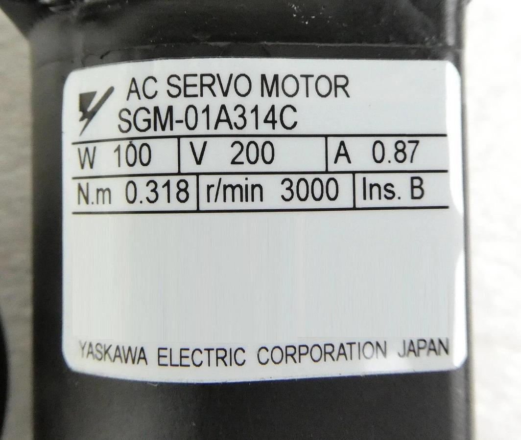 Yaskawa SGM-01A314C AC Servo Motor Σ-Series Reseller Lot of 2 New Surplus