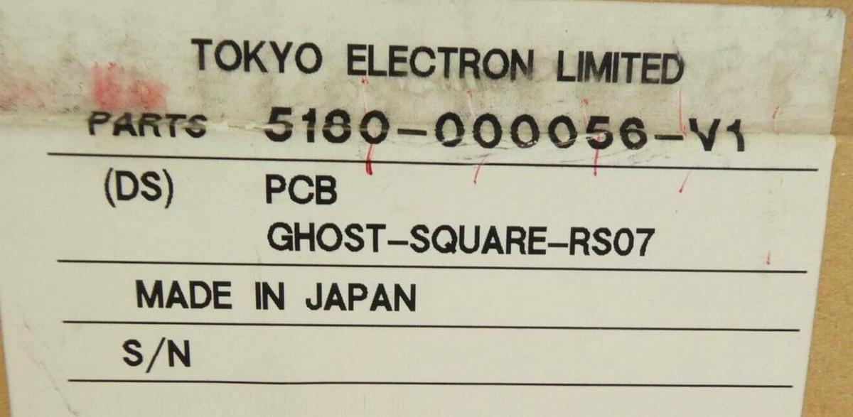 TEL Tokyo Electron 5180-000056-V1 Ghost Board PCB GHOST-SQUARE-RS07 New Surplus