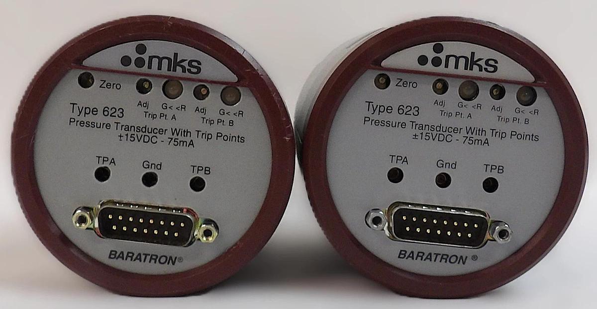 Used MKS Instruments 623A-14934 Baratron Capacitance Manometer Lot of 2 Working