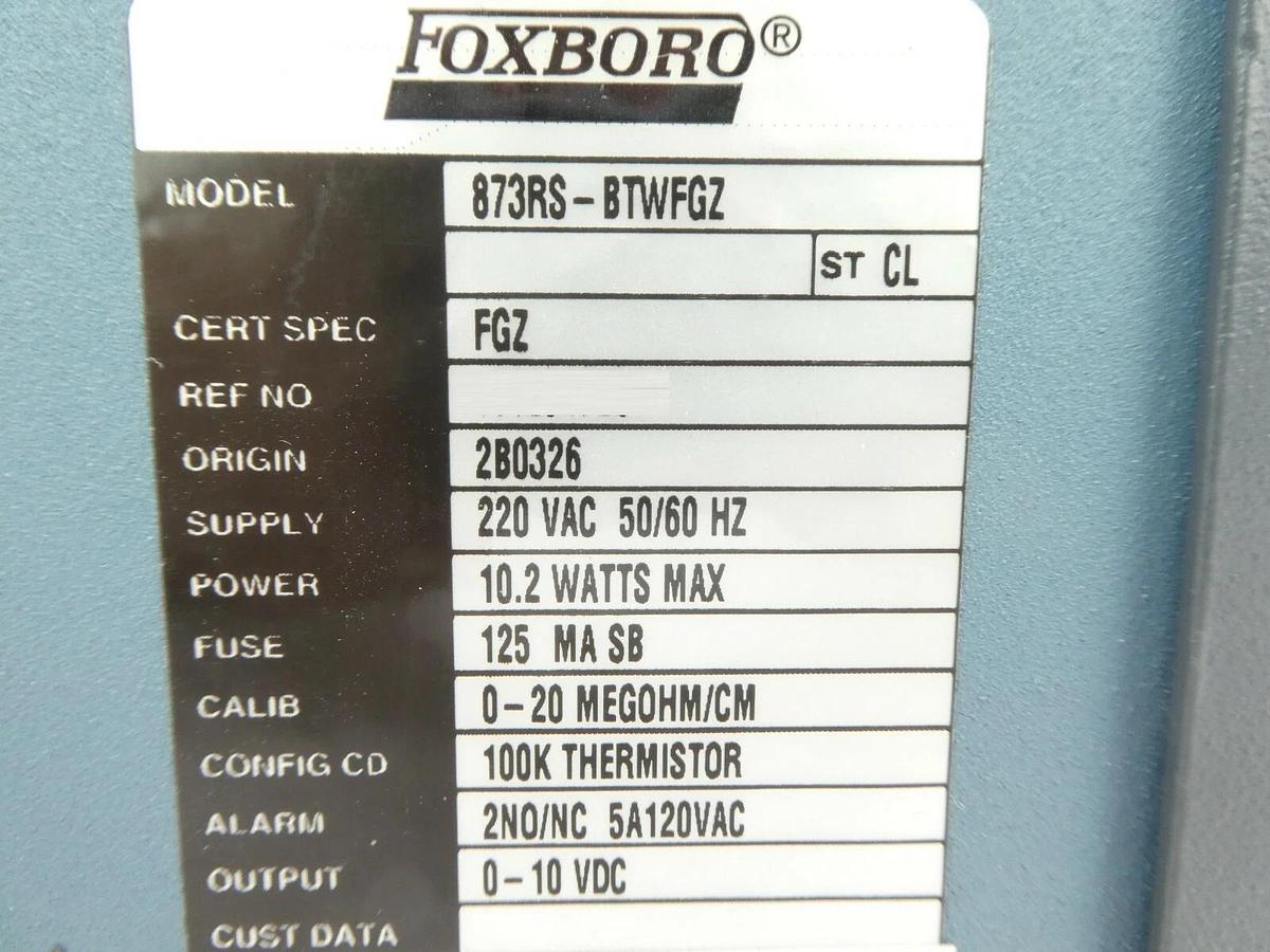 Used Foxboro 873RS-BTWFGZ Resistivity Analyzer 873 Working Surplus