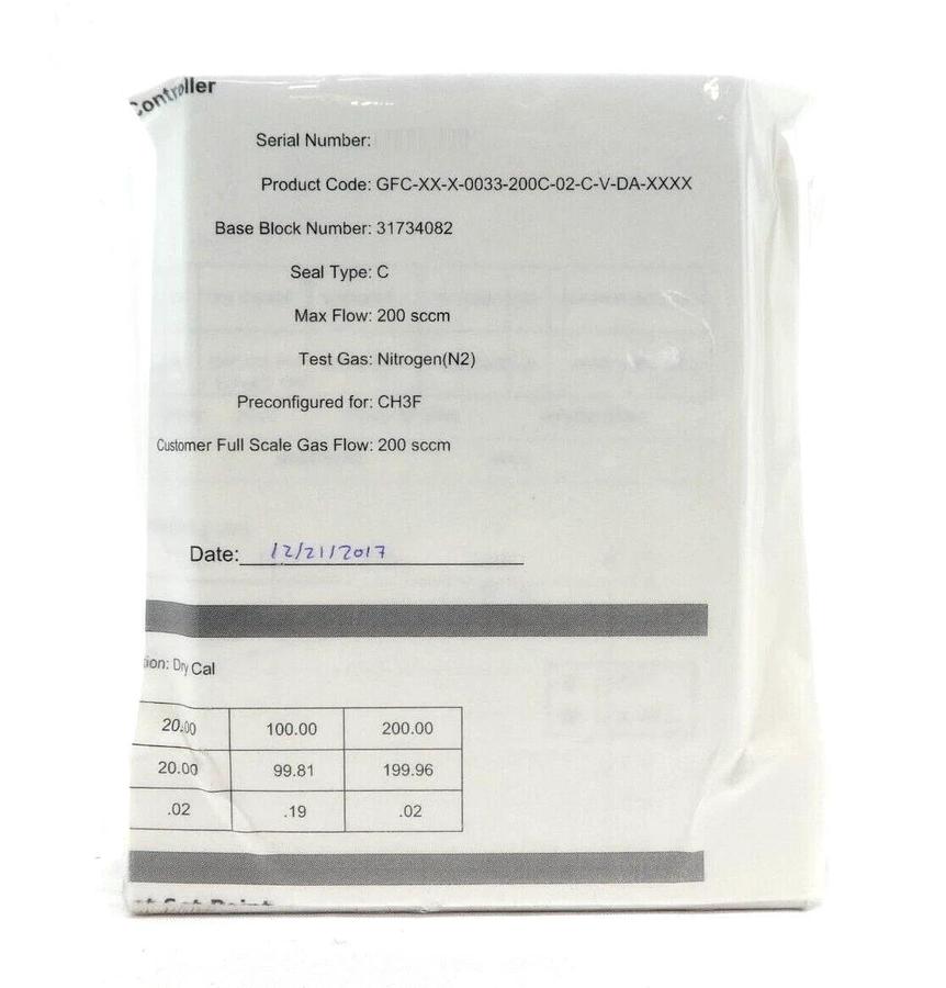 Pivotal Systems 32-03036 Mass Flow Controller MFC 200 SCCM CH3F New Surplus