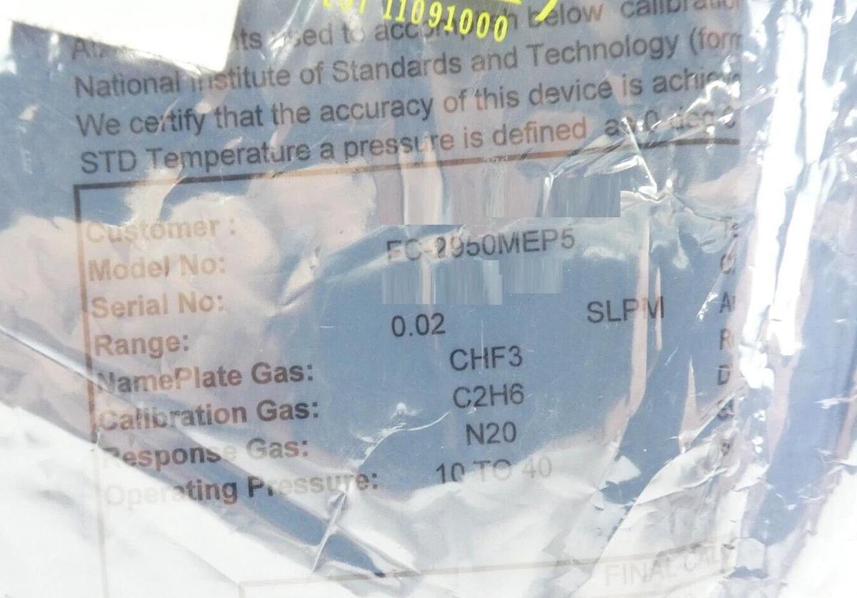 Millipore FC-2950MEP5 Mass Flow Controller MFC 20 SCCM CHF3 797-093267-210 New