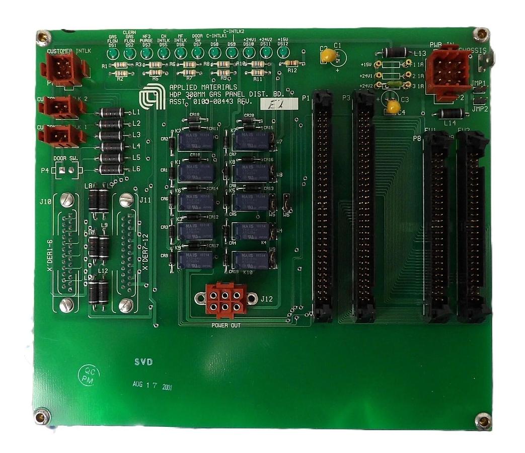 Used AMAT Applied Materials 0100-00443 HDP 300MM Gas Panel Distribution PCB Working