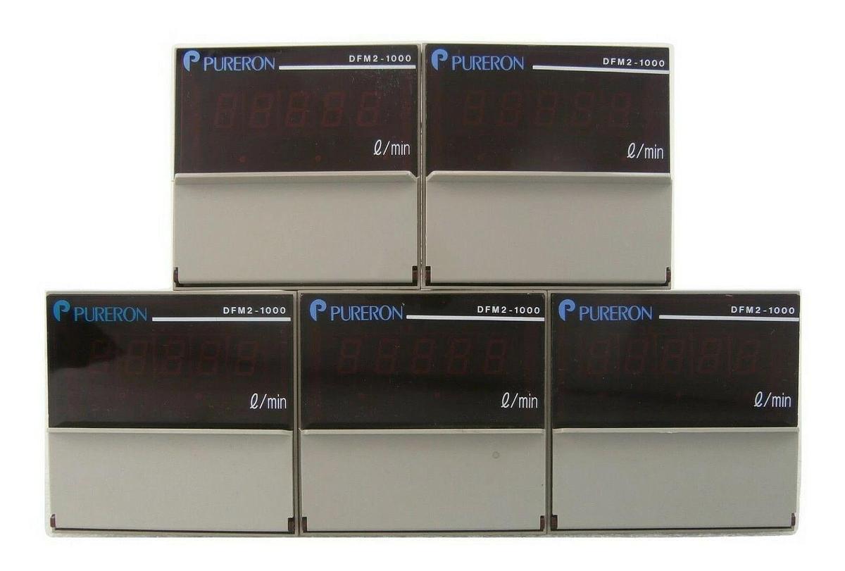 Used Pureron DFM2-1000 Digital Flow Meter Reseller Lot of 5 Working Surplus