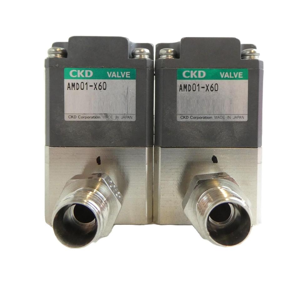 Used CKD AMD01-X60 Pneumatic Valve TEL Reseller Lot of 2 Working Surplus