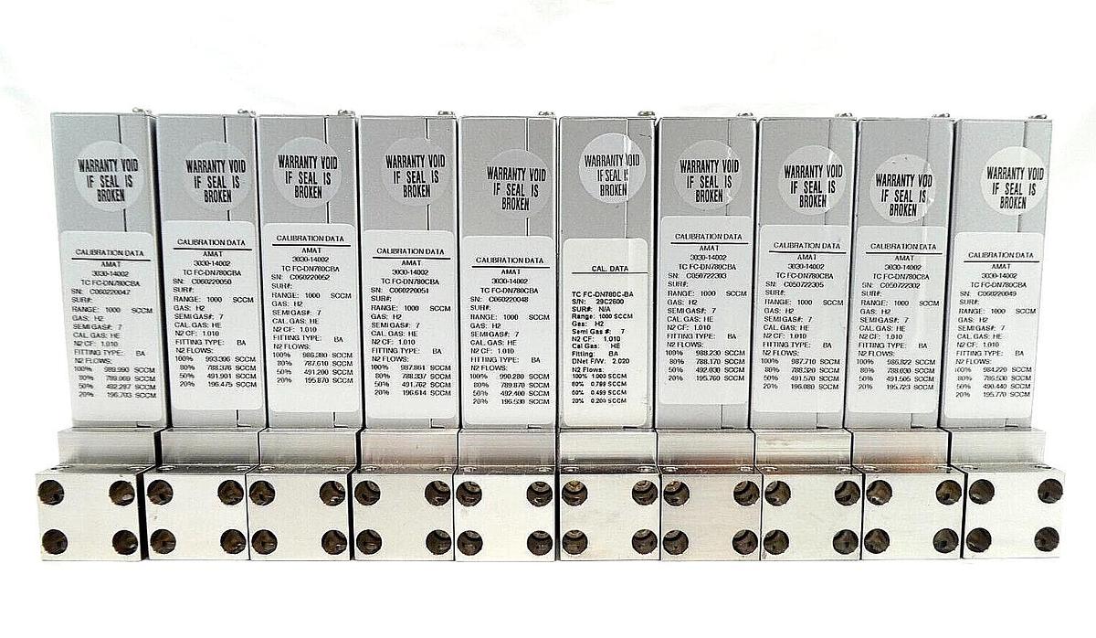 Used Aera FC-DN780CBA Mass Flow Controller MFC 1000 SCCM H2 Lot of 10 Working