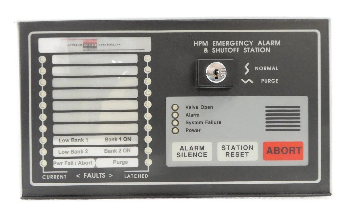 Used Applied Energy Systems 133353-86 HPM Emergency Alarm & Shut Off Station Working