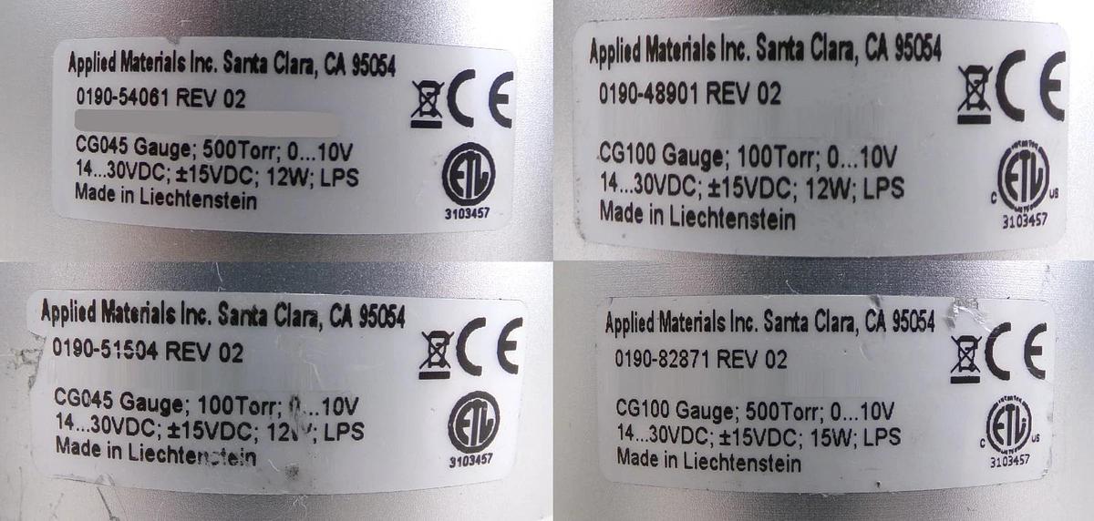 Used Inficon CG045 Capacitance Gauge Baratron 100 Torr 500 Torr AMAT Lot of 4 Surplus