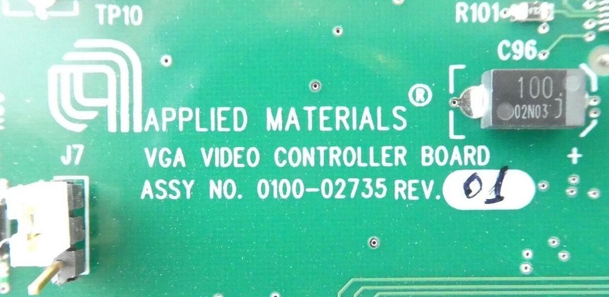 Used AMAT Applied Materials 0100-02735 VGA Video Controller PCB Card Working Surplus