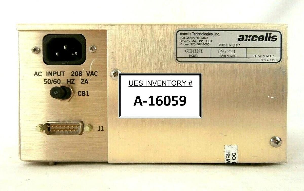 Used Axcelis Technologies 697221 Power Supply GEMINI Working Spare