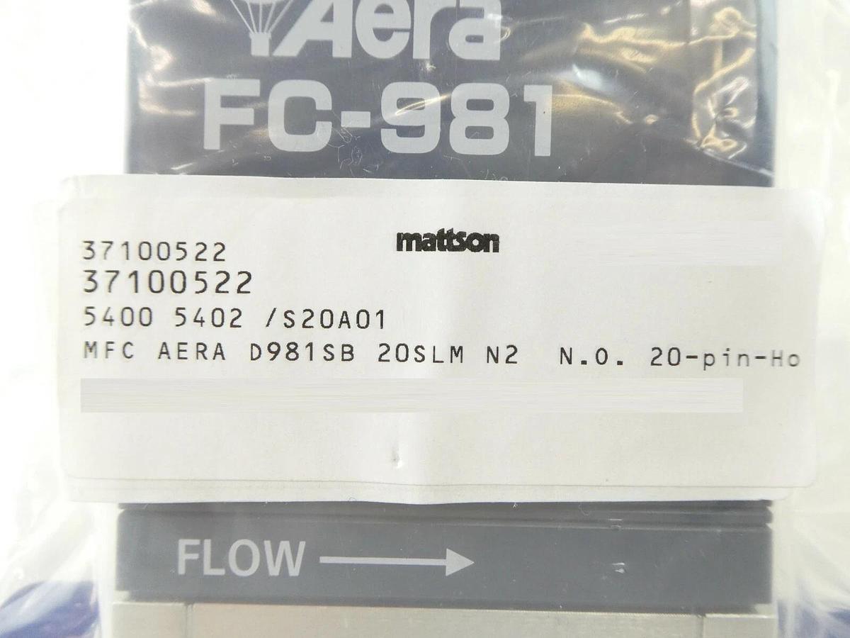 Aera TC FC-981SB Mass Flow Controller MFC Tylan Mattson 37100522 New Surplus