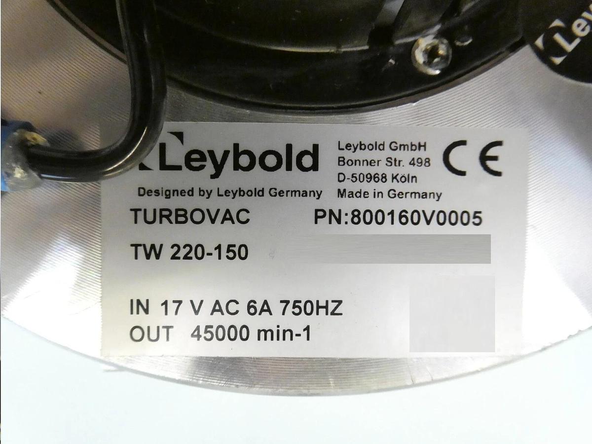 Used TURBOVAC TW 220-150 Leybold 800160V0005 Turbomolecular Pump Spectrometer Working