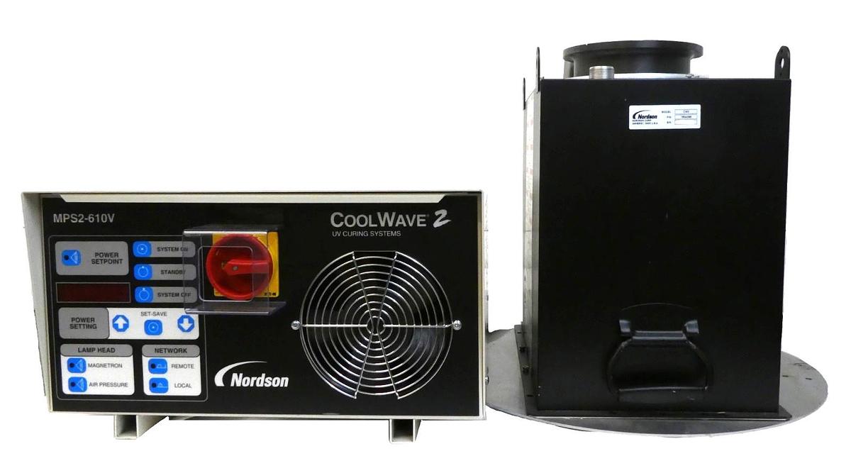Used Nordson 1605254 UV Curing Systems MPS2-610V CoolWave 2 CW2 with Lamp Head 160409
