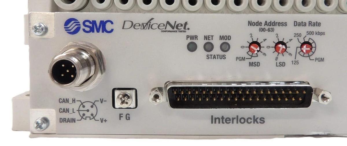 Used SMC VV5Q11-16-X3319V 16-Port Manifold Module EX420-SDN2-X4 Working
