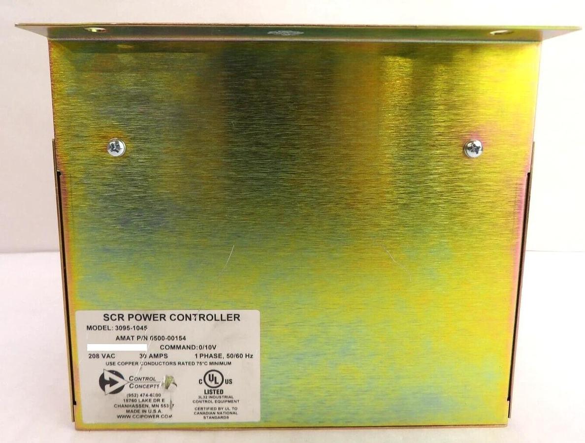 Used Control Concepts 3095-1045 SCR Power Controller AMAT 0500-00154 Working Surplus