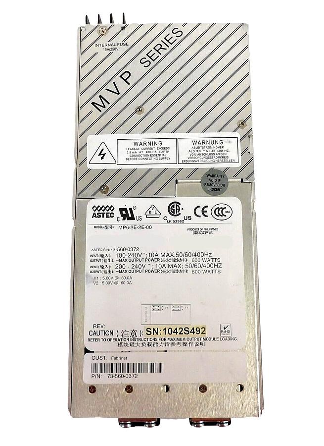 Used Astec 73-560-0372 Power Supply MP6-2E-2E-00 MVP Series Working Surplus