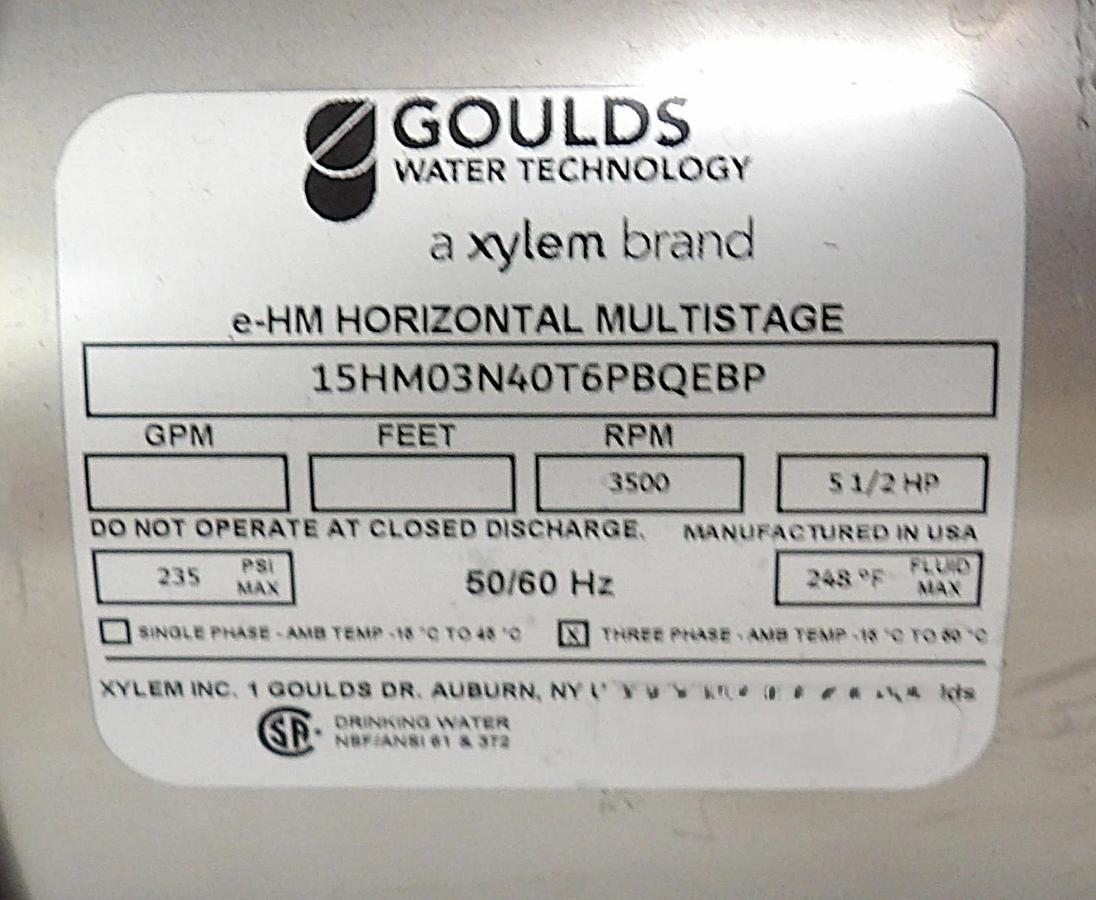 Goulds 136F2693 Aquavar IPC Controller and 5HP e-MH Booster Pump Set Xylem New