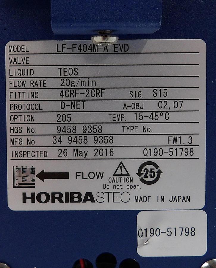 Horiba STEC LF-F404M-A-EVD Liquid Mass Flow Meter 20g/min Lot of 2 New Surplus