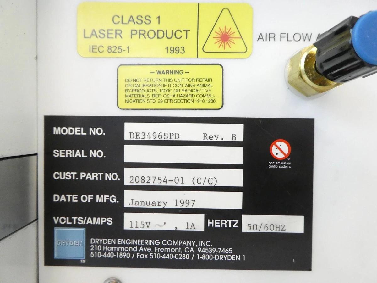 Used Dryden DE3496SPD Surface Particle Detector Counter QIII with 2" Probe Untested