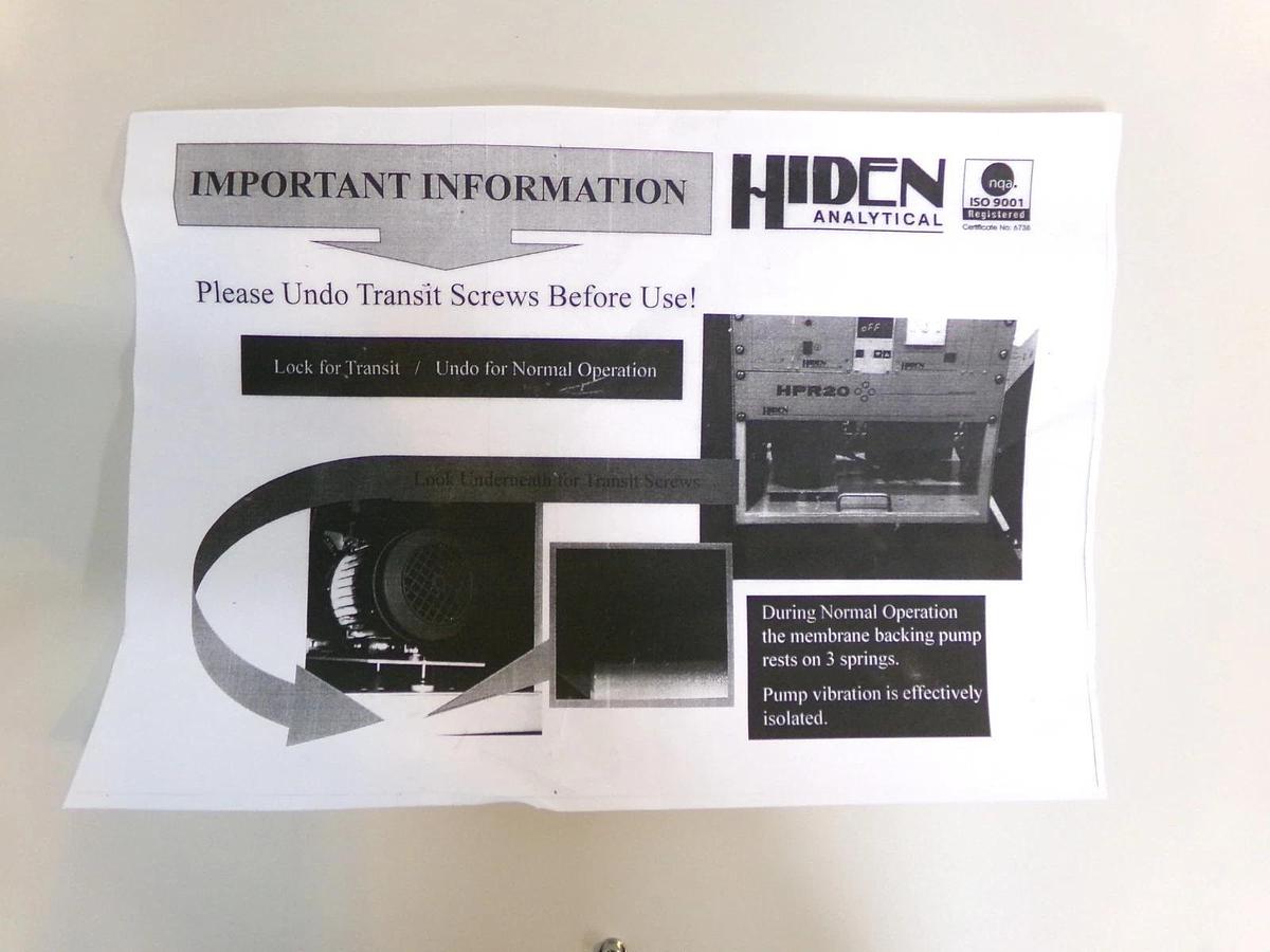 Hiden Analytical IMP PP-EPD Ion Milling Probe System Vacuum Module New Surplus