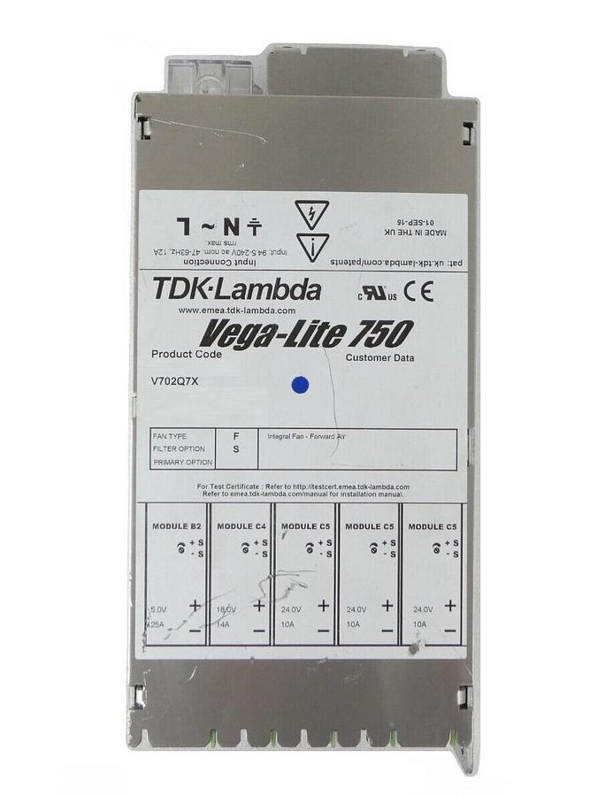 Used TDK-Lambda V702Q7X Power Supply Vega-Lite 750 Sciex 1010587 Working Surplus