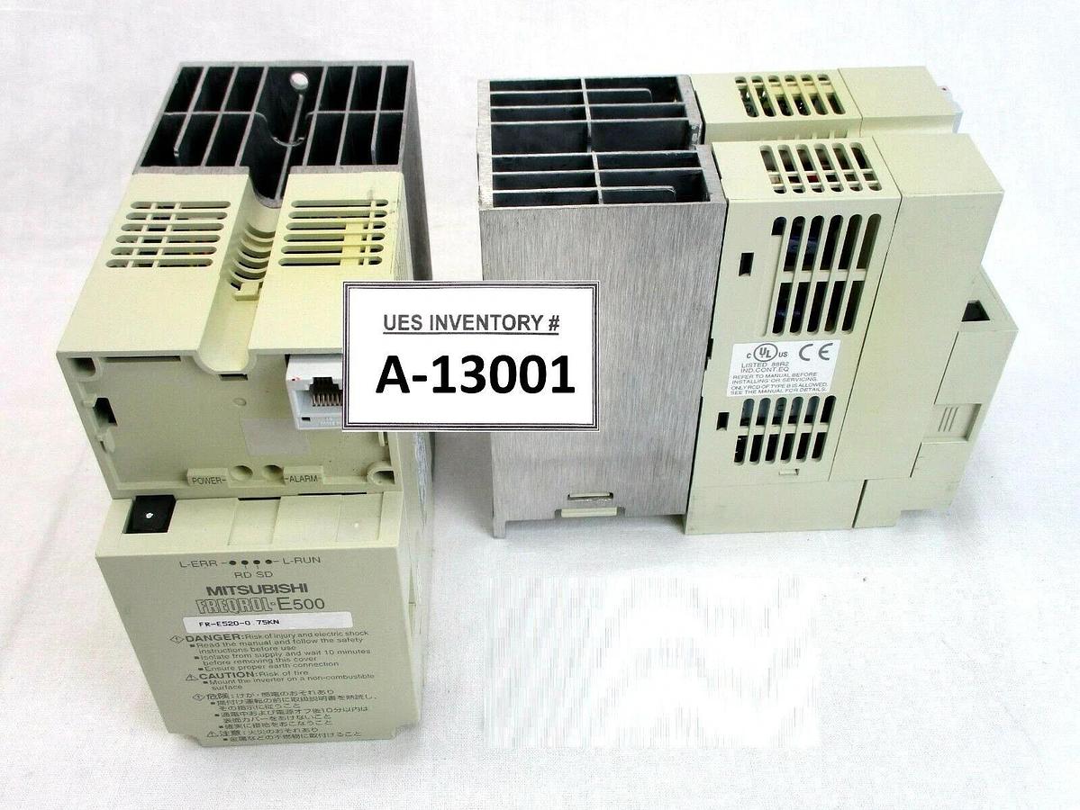 Used Mitsubishi Electric FR-E520-0.75KN Inverter FREQROL-E500 Reseller Lot of 2 Spare