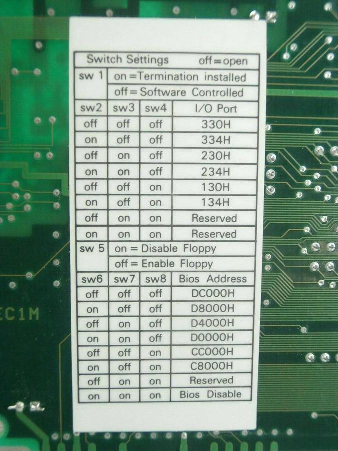 Used Adaptec AHA-1540CF ISA SCSI Interface Board PCB Plasma-Therm Clusterlock 7000