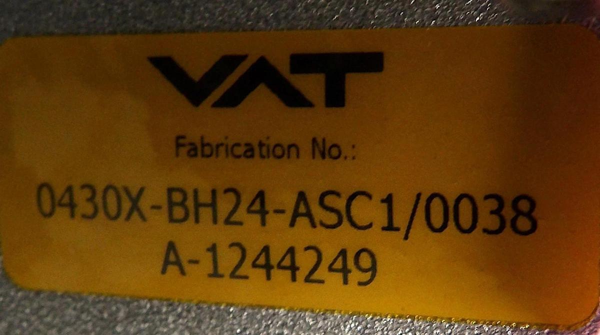 Used VAT 0430X-BH24-ASC1 300mm HV Transfer Valve Used Surplus