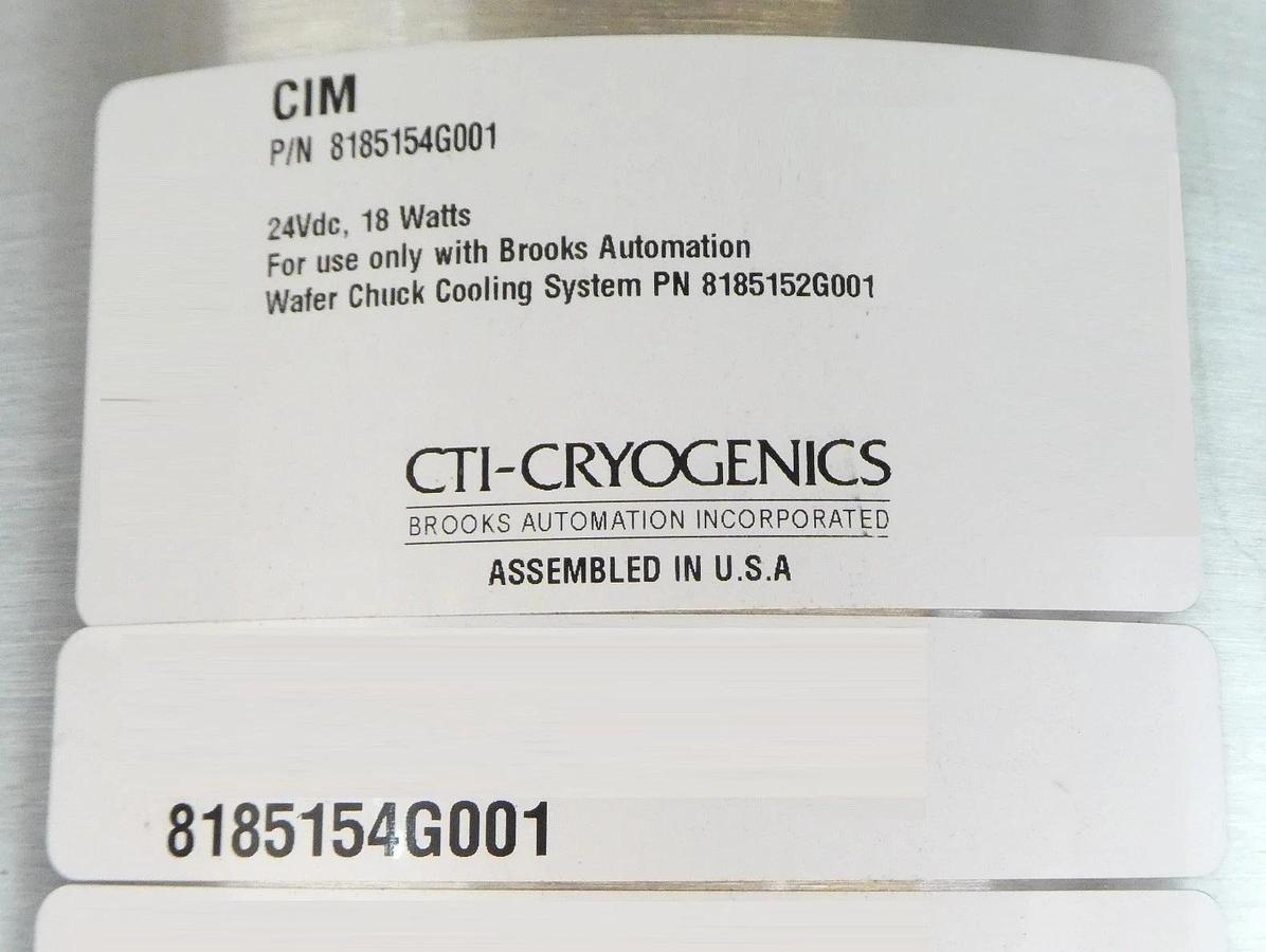 Used CTI-Cryogenics 8185154G001 CIM Brooks Wafer Chuck Cooling System Working Surplus
