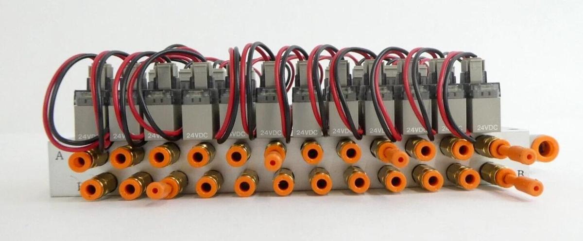 Used SMC D-276-990020B 12-Port Pneumatic Manifold AMAT 0190-01401 Lot of 5 Working