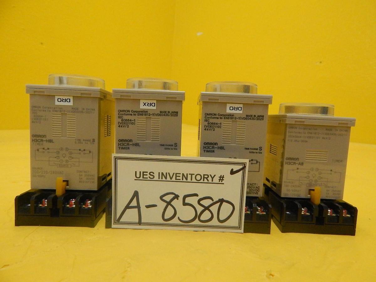 Used Omron H3CR Analog Timer Lot of 4 H3CR-H8L H3CR-A8 TEL Tokyo Electron PR300Z Used